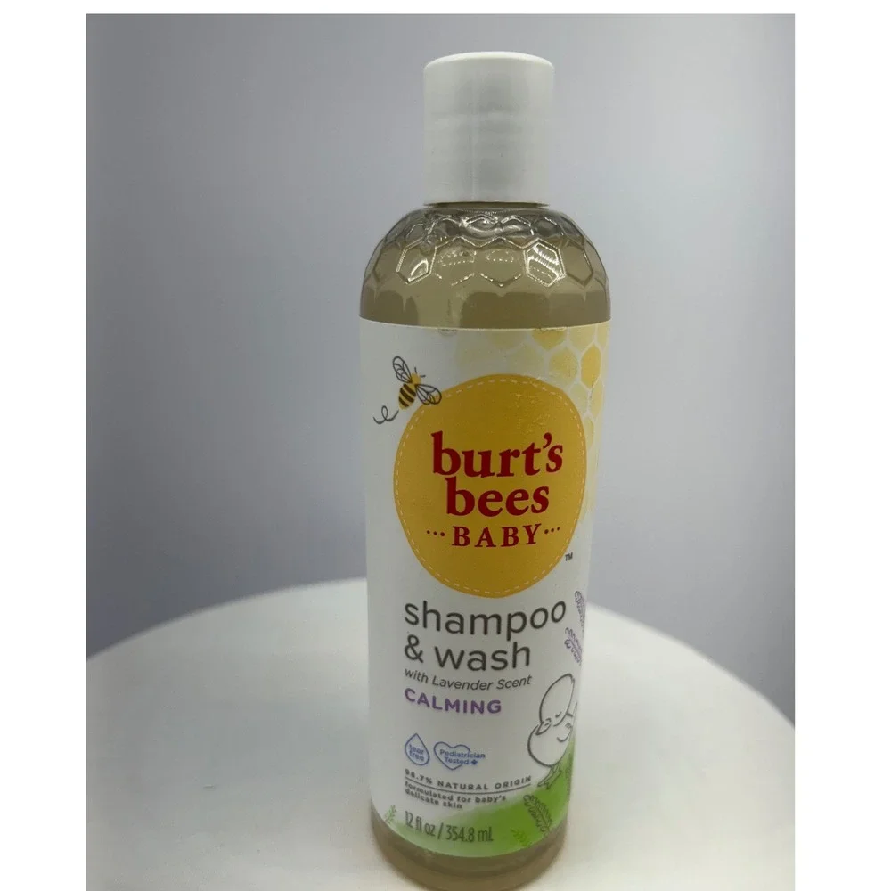 Burts Bees Baby Calming Shampoo and Wash Lavender 12oz 2 Pack Set Natural Origin